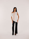 El Loz - Asymmetric Boatneck Shirt - Beige