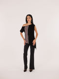 El Loz - Asymmetric Boatneck Shirt - Black