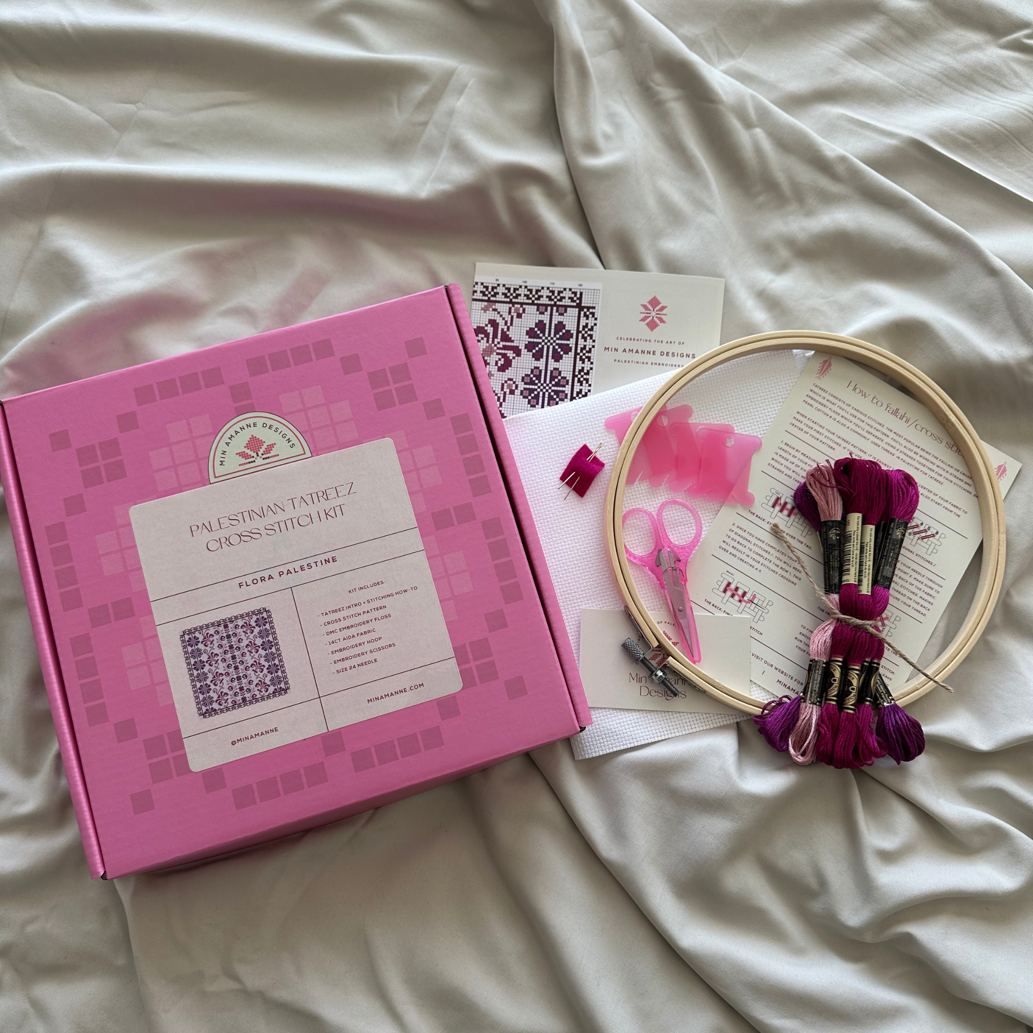 Flora Palestine Tatreez Kit with materials