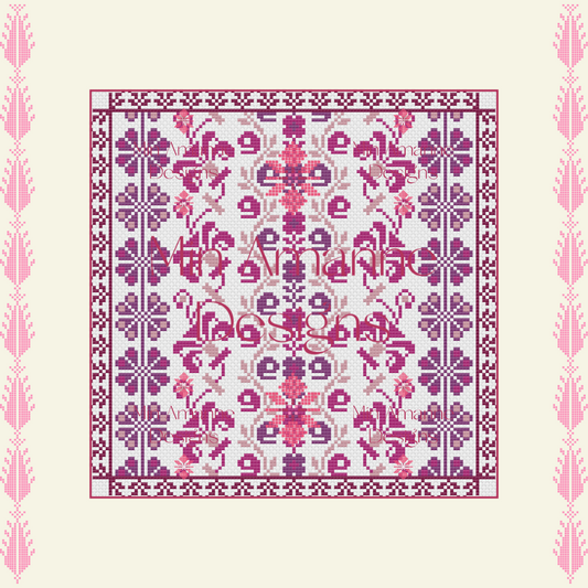 flora palestine digital tatreez pattern