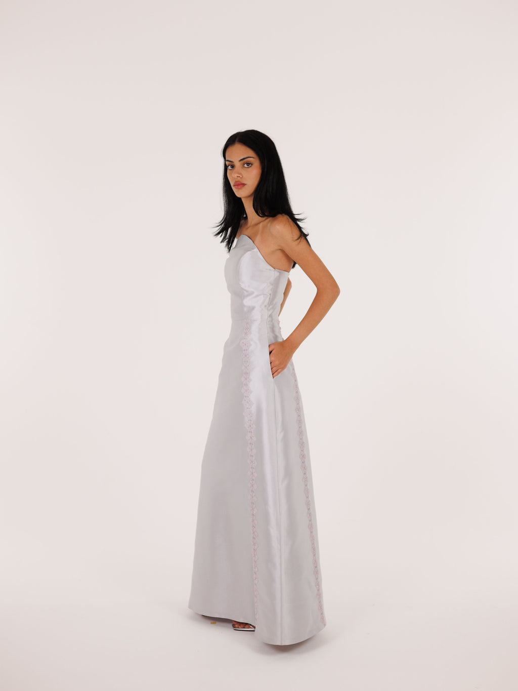 Ayn Kabeera Strapless Dress + Abaya Set - Maxi - Lilac