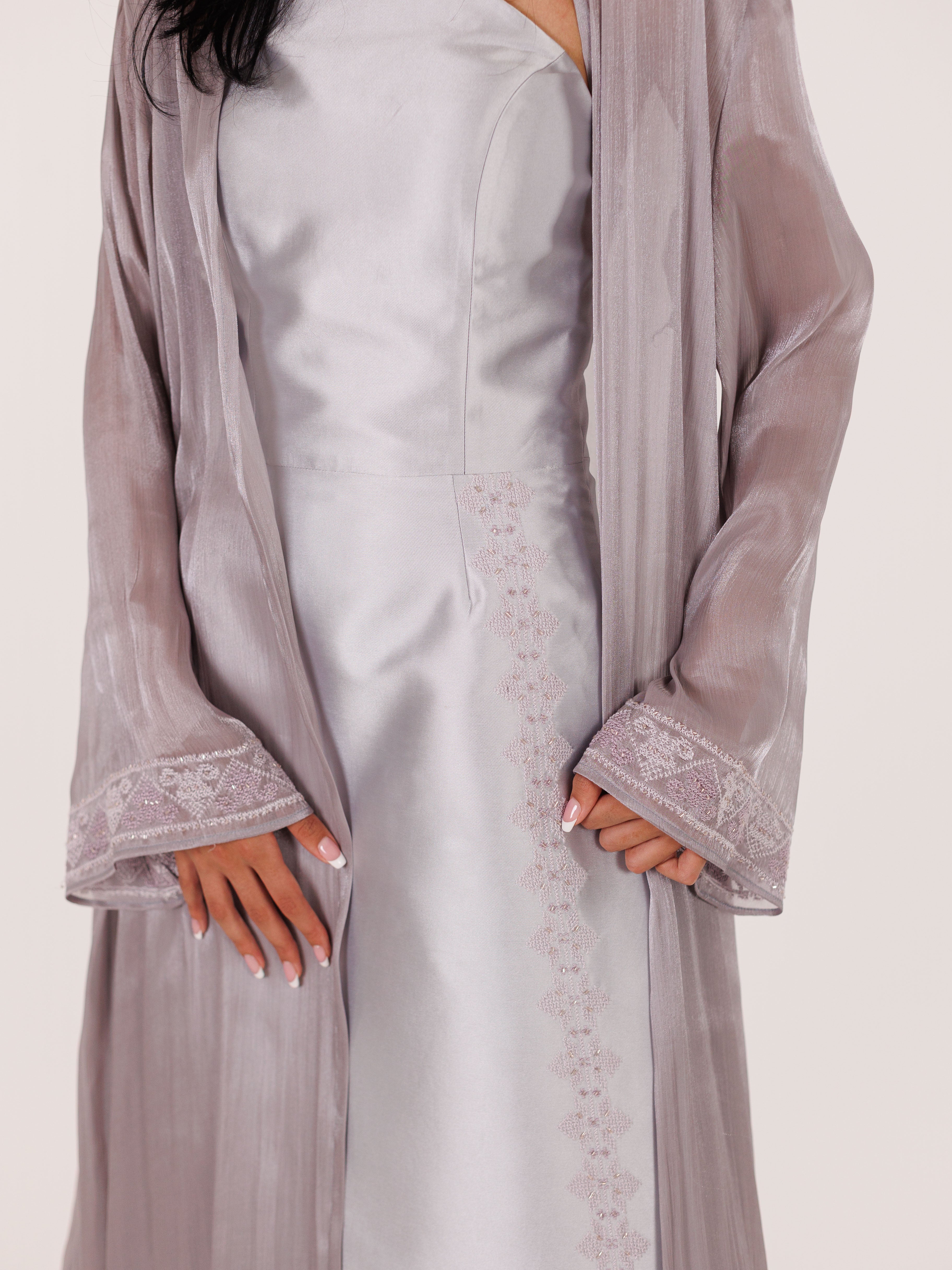 Ayn Kabeera Strapless Dress + Abaya Set - Maxi - Lilac